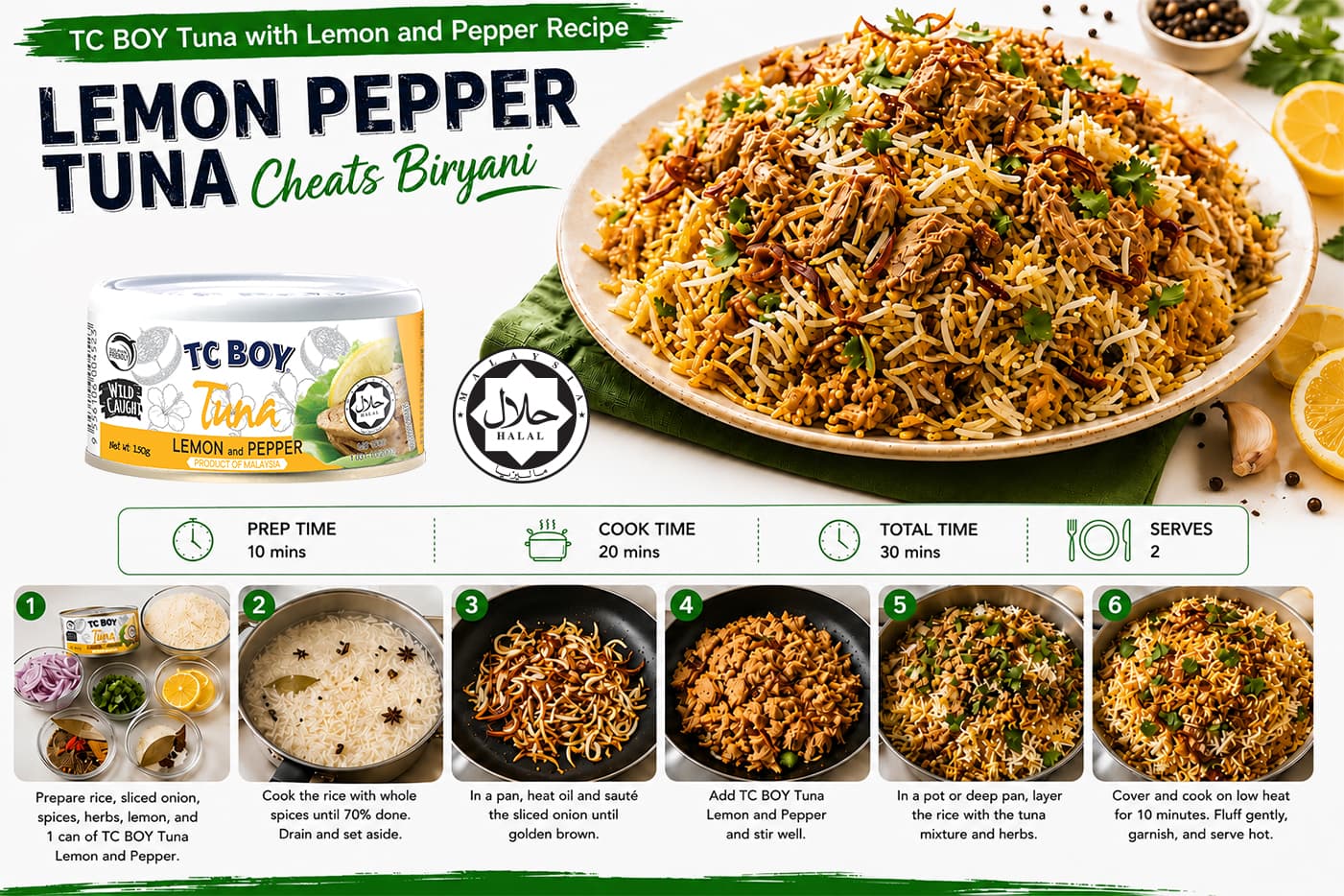 Lemon Pepper Tuna Cheats Biryani